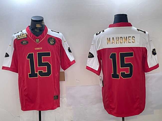 Men's Kansas City Chiefs #15 Patrick Mahomes Red With Gold Super Bowl LVIII Patch Limited Stitched Football Jersey Dzhi,We sell and wholesale Men's Kansas City Chiefs #15 Patrick Mahomes Red With Gold Super Bowl LVIII Patch Limited Stitched Football Jersey Dzhi on line form chian!